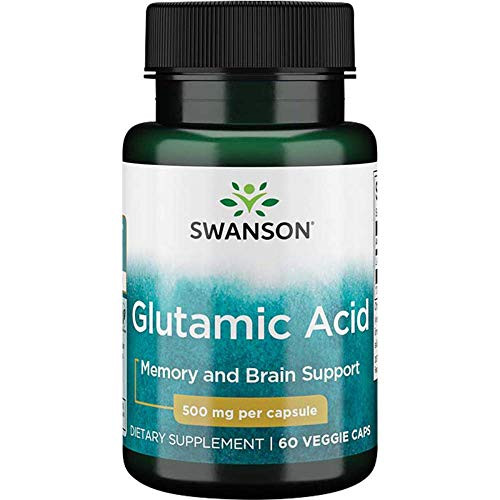 Swanson Amino Acid Glutamic Acid 500 Milligrams 60 Veg Capsules