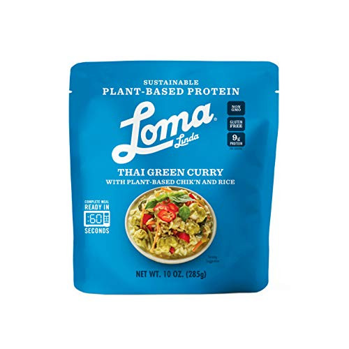 Loma Linda Blue - Plant-Based Complete Meal Solution - Heat  and  Eat Thai Green Curry  10 oz.  - Non-GMO