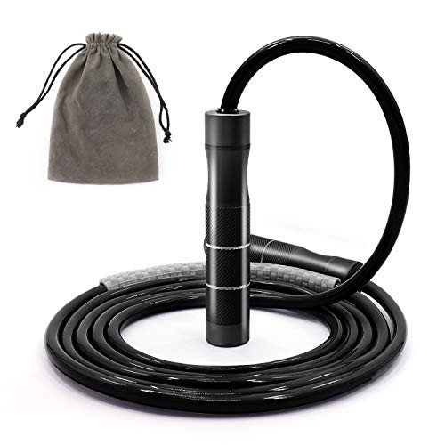 Vivitory Jump Rope Ball Bearings Tangle-Free Rapid Speed Cable Skipping Rope Adjustable Jumping Ropes for Men Women and Kids Black Vivitory Jump Rope Ball Bearings Tangle-Free Rapid Speed Cable Skipping Rope Adjustable Jumping Ropes for Men Women and Kids Black