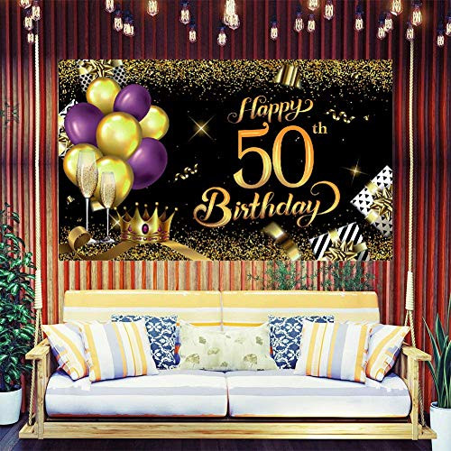 Happy 50th Birthday Backdrop by ILLATO 50th Happy Birthday Banner 50th Birthday Party Supplies 50th Birthday Banner 50th Birthday Decorations for Men 50th Birthday Decorations for Women Happy 50th Birthday Backdrop by ILLATO 50th Happy Birthday Banner 50th Birthday Party Supplies 50th Birthday Banner 50th Birthday Decorations for Men 50th Birthday Decorations for Women