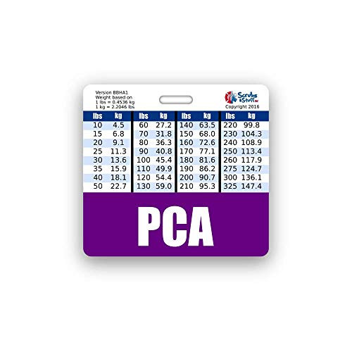 PCA Badge Buddy Horizontal w Height  and  Weight Conversion Charts  Standard  Purple