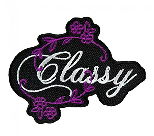 Leather Supreme Sexy Classy Saying Purple Embroidered Lady Biker Patch-Purple-Medium