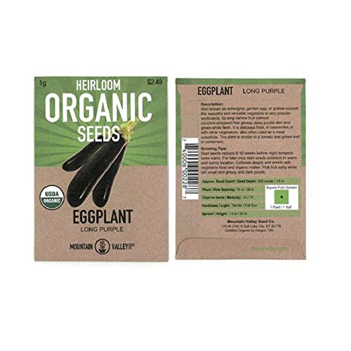 Long Purple Eggplant Garden Seeds - 1 Gram Packet ~217 Seeds - Non-GMO  Heirloom  Organic Vegetable Gardening Seed - Egg Plant