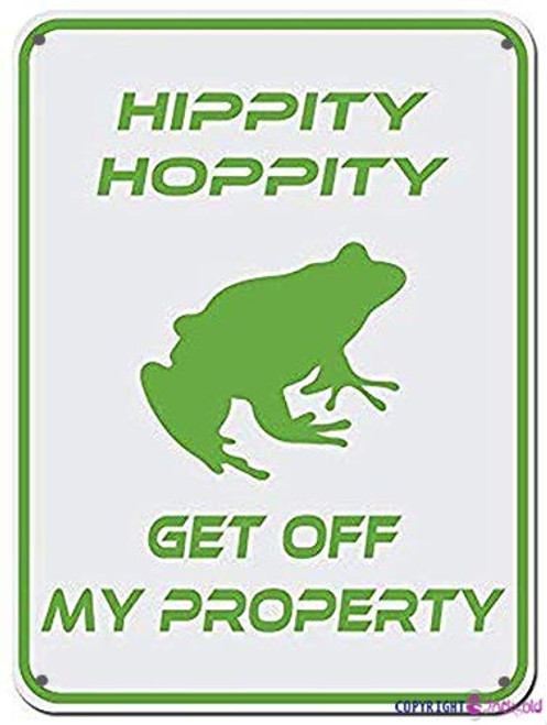 TSOSK Retro Metal tin Sign Hippity Hoppity Get Off My Property Frog No Tresspassing Novelty Sign Cave Bar Club  Home Wall Art Metal Tin Sign 8x12 inches
