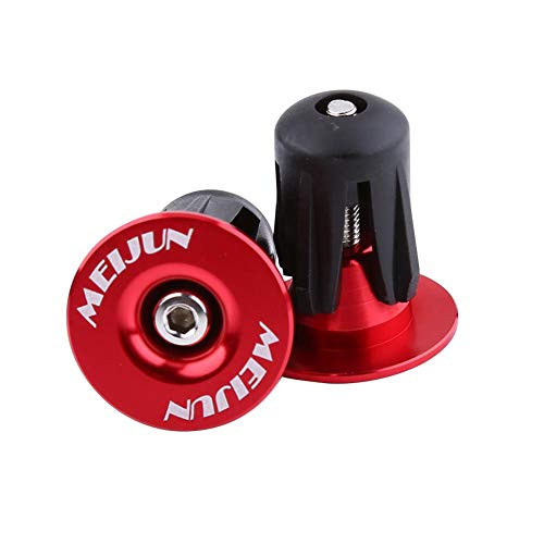 Yosoo Health Gear Bike Bar End Plugs  Bicycle Handlebar Grips  Aluminum Handlebar Cap End Plugs  MTB Road Bike BMX Handlebar End Caps Red