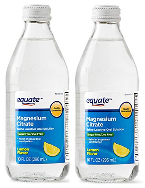 Pack of 2 Equate Magnesium Citrate Oral Solution - Saline Laxative - Lemon Flavor  10 fl oz  2