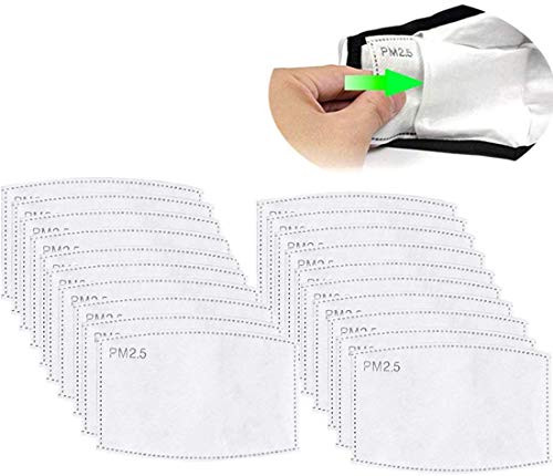 100PCS PM2.5 Activated Carbon Filter Replaceable Anti Haze 5 Layers Filter Paper Pad for Adults Men and Women  50