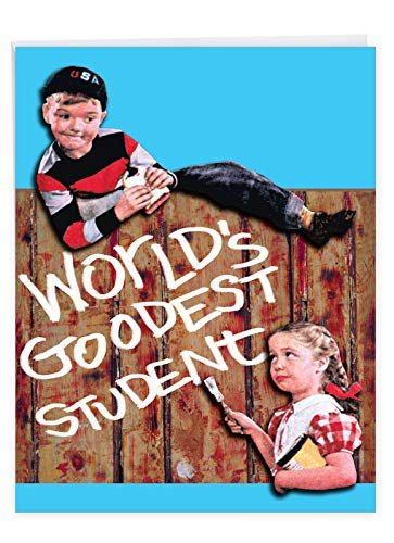 NobleWorks - Jumbo Funny Graduation Card  8.5 x 11 Inch  - Humor Notecard for High School  College Graduates - Goodest