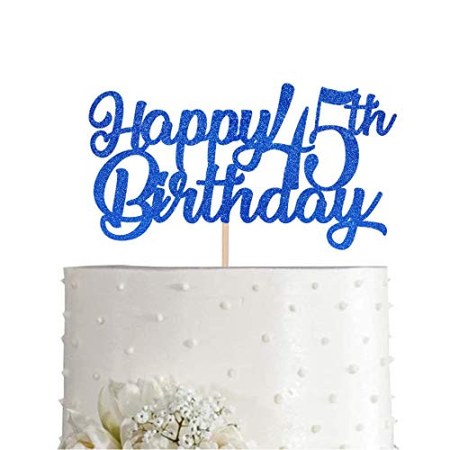 Blue Happy 45th Birthday Cake Topper Royal Blue Glitter Cheers To 45 Years Party Cake Decorations Supply Blue Happy 45th Birthday Cake Topper Royal Blue Glitter Cheers To 45 Years Party Cake Decorations Supply
