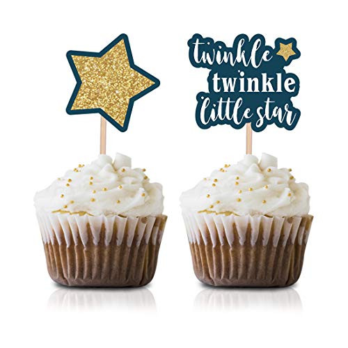 Blue Twinkle Twinkle Little Star Cupcake Topper Picks 24-Pack Girl Boy Baby Shower Or Birthday Party Decorations Blue Twinkle Twinkle Little Star Cupcake Topper Picks 24-Pack Girl Boy Baby Shower Or Birthday Party Decorations