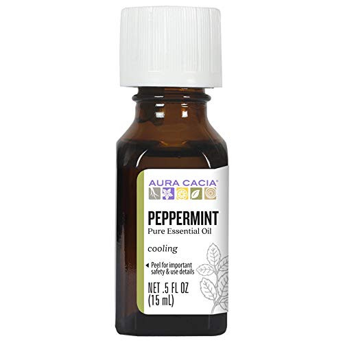 Aura Cacia 100% Pure Peppermint Essential Oil  GC MS Tested for Purity  15 ml  0.5 fl. oz.   Mentha piperita