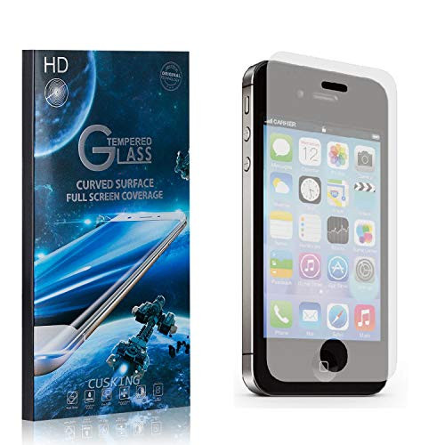 CUSKING Screen Protector for iPhone 4S   iPhone 4  Bubble Free HD Tempered Glass Screen Protector for iPhone 4S   iPhone 4  9H Hardness  Shock Absorbent  1 Pack