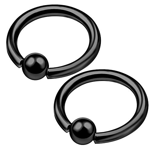 2Pcs Black Anodized 16 Gauge 5 16 8mm Captive Hoop Ring Piercing Jewelry Eyebrow Septum Cartilage Nose Tragus 3mm Ball M0651 2Pcs Black Anodized 16 Gauge 5 16 8mm Captive Hoop Ring Piercing Jewelry Eyebrow Septum Cartilage Nose Tragus 3mm Ball M0651