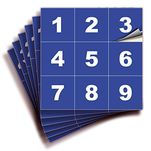 Consecutive Number Vinyl Stickers  1 to 50  2-inch  1 Set  Blue Self Adhesive Premium Decal. Ideal for Inventory  Storage  Organizing  Boxes  Bins  Toolbox  Lockers and More. Indoor  and  Outdoor