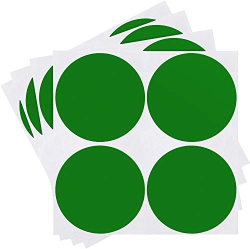 ChromaLabel 2 Inch Round Permanent Color-Code Dot Stickers  Inventory Labels  100 Pack  Green