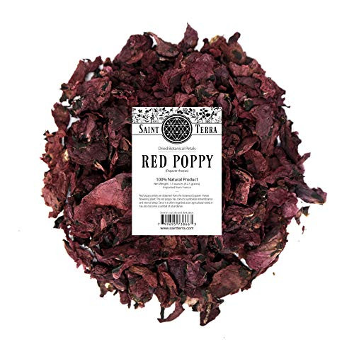 Saint Terra Dried Red Poppy Petals  1.5 Ounces