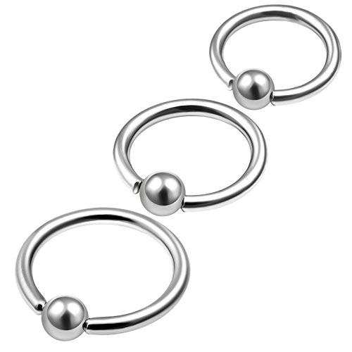 3Pcs Surgical Steel 18 Gauge 6mm 8mm 10mm Captive Hoop Ring Piercing Jewelry Eyebrow Tragus Septum Cartilage 3mm Ball M0981 3Pcs Surgical Steel 18 Gauge 6mm 8mm 10mm Captive Hoop Ring Piercing Jewelry Eyebrow Tragus Septum Cartilage 3mm Ball M0981