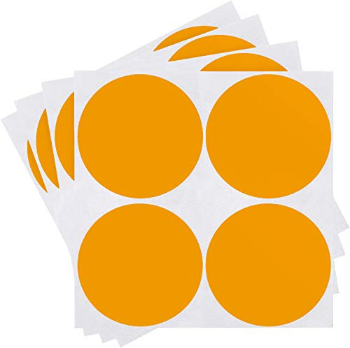 ChromaLabel 2 Inch Round Removable Color-Code Dot Stickers  Inventory Labels  100 Pack  Fluorescent Orange