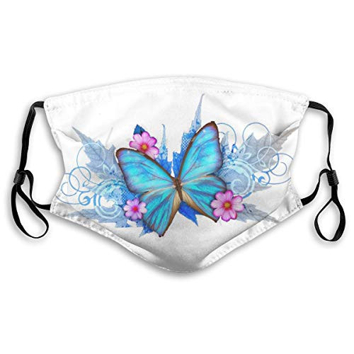 Doomfist Brilliant Blue Butterfly Reusable Dust Washable Filter and Reusable Mouth Windproof Warm Cotton Face