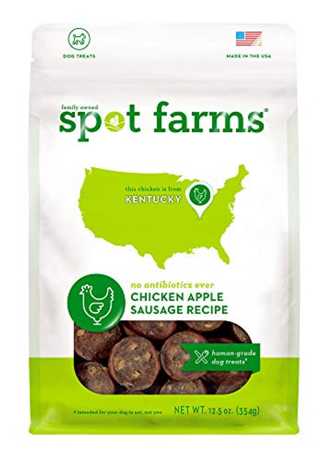 Spot Farms All Natural Human Grade Dog Treats, Chicken Apple Sausage, 12.5 Ounce Spot Farms All Natural Human Grade Dog Treats, Chicken Apple Sausage, 12.5 Ounce