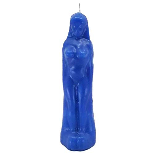 Blue Female Figure Image Candle  Peace  Tranquility  Psychic Power  Healing  Spells  Spellwork  and  Ritual Magic