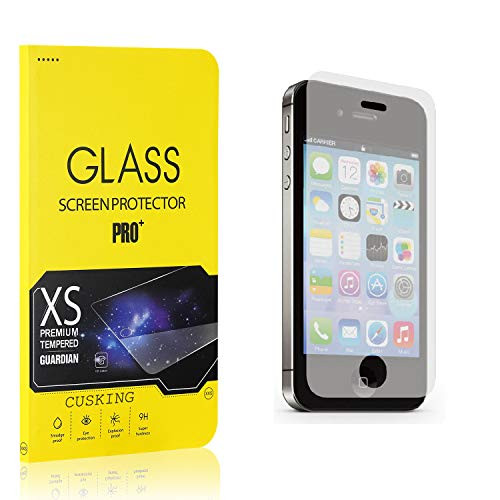 CUSKING Screen Protector Compatible with iPhone 4S   iPhone 4  Ultra Clear 9H Tempered Glass Screen Protector for iPhone 4S   iPhone 4  Shock Absorbent  9H Hardness  1 Pack