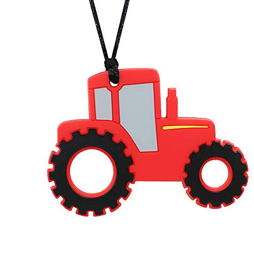 Sensory Chew Necklace for Kids  Boys and Girls - Tractor Silicone Chewable Necklace for ADHD  Autism  Biting  Teething  Chewy Oral Motor Chewing Pendant for Toddlers Sensory Chew Necklace for Kids  Boys and Girls - Tractor Silicone Chewable Necklace for ADHD  Autism  Biting  Teething  Chewy Oral Motor Chewing Pendant for Toddlers