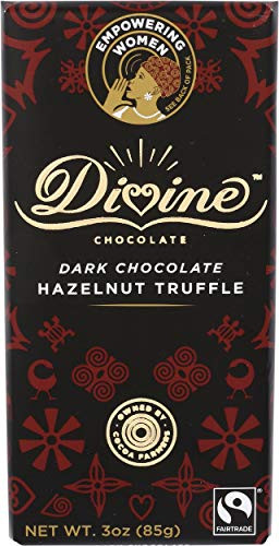 Divine Chocolate  Bar Dark Chocolate Hazelnut Truffle  3 Ounce