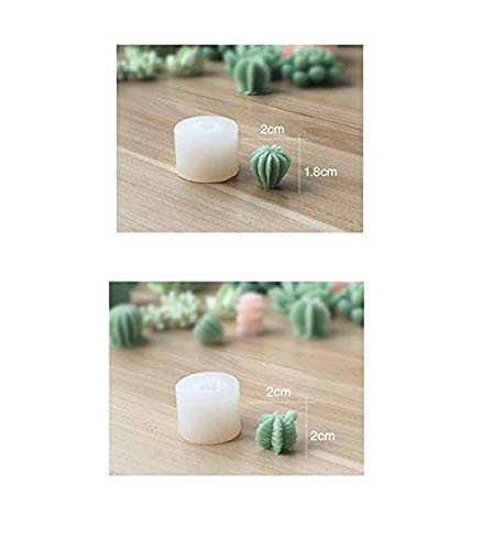 Succulent Cactus Silicone Mold Candles Handmade Molds Soap Mold Fondant Chocolate Candy Mould for Party Wedding Cake Decorating (A)