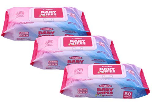 Baby Wipes with Reclosable Lid 80 Ct 3 Packs of Multi-Use Wipes  Total of 240 Wipes