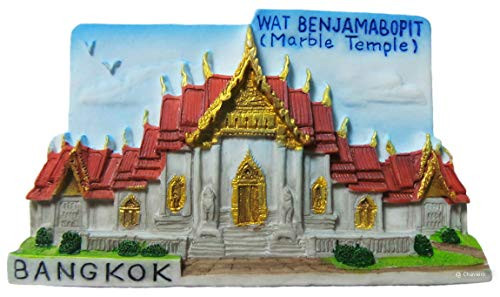 Resin 3D Fridge Magnet Souvenir Wat Benchamabophit  The Marble Temple   Bangkok Thailand