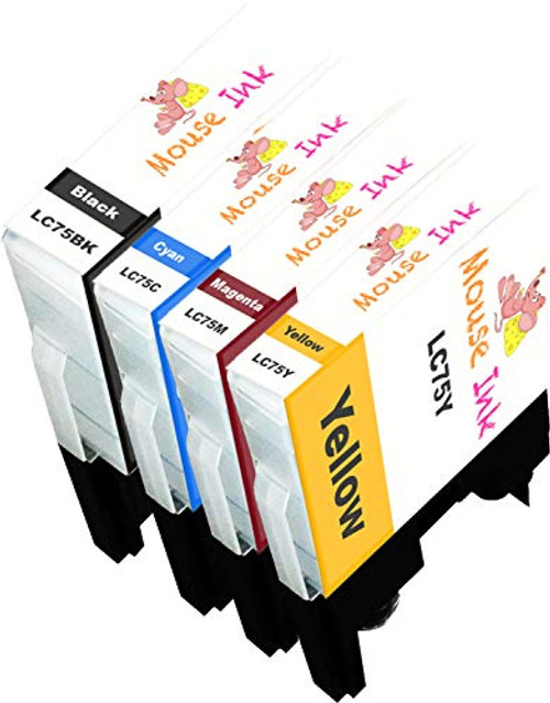 1 Set Mouse Ink Compatible Mouse Ink Compatible Brother LC-75 LC75 Works with MFC-J280W MFC-J425W MFC-J430W MFC-J435W MFC-J5910DW MFC-J625DW MFC-J6510DW MFC-J6710DW MFC-J6910DW MFC-J825DW MFC-J835DW