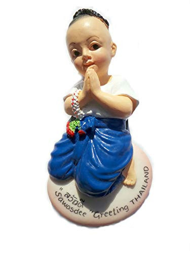 Handmade Souvenir 'Sawasdee' Greeting Thailand  Boy  Resin 3D Fridge Magnet