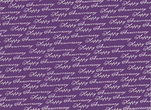 3" Round ~ Purple Happy Anniversary Background Birthday ~ Edible Cake Cupcake Topper