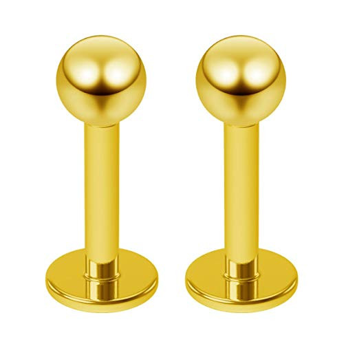 2pc 16g 3mm Gold Labret Ring Studs for Men Women Snake Bites 6mm 1 4 Tragus Helix Piercing Jewelry