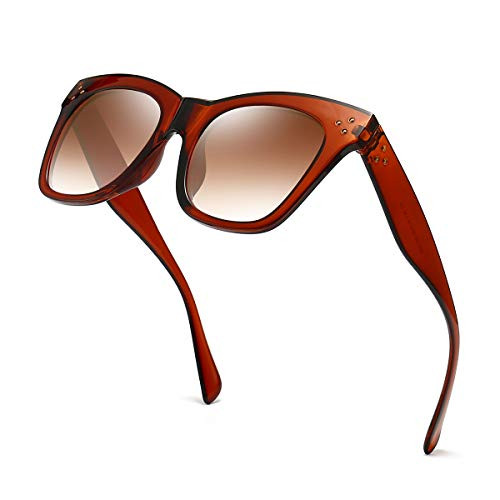 Dollger Oversized Square Sunglasses for Women Fashion Designer Big Shades Gradient Women Sunglasses Brown