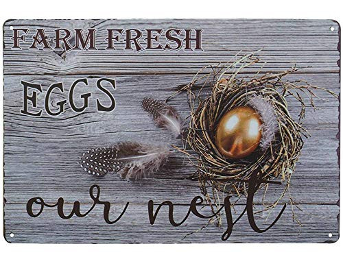 SKYC Farm Fresh Eggs Our Nest Tin Sign Vintage Farmhouse Art Chicken Coop Home Decor Kitchen Signs 8X12Inch SKYC Farm Fresh Eggs Our Nest Tin Sign Vintage Farmhouse Art Chicken Coop Home Decor Kitchen Signs 8X12Inch