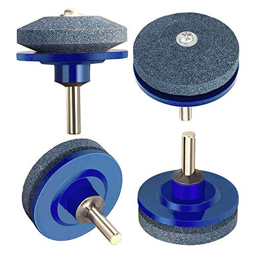 TTSAM 4pcs Lawn Mower Blade Sharpener Lawnmower Sharpen Universal for Power Drill Hand Drill