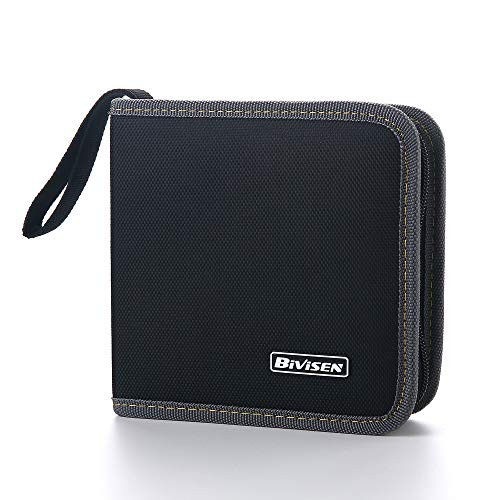 Bivisen CD Case Wallet  36 Capacity CD DVD Case Wallet Holder Disc Holder Blu-ray Media Case Storage Organizer Wallet  Black