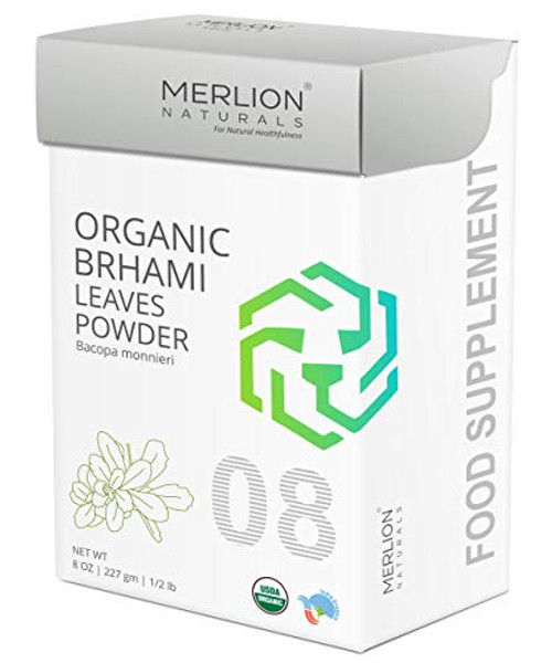 Organic Brahmi Leaves Powder by Merlion Naturals Bacopa monnieri USDA NOP Certified 100% Organic 8 OZ Organic Brahmi Leaves Powder by Merlion Naturals Bacopa monnieri USDA NOP Certified 100% Organic 8 OZ