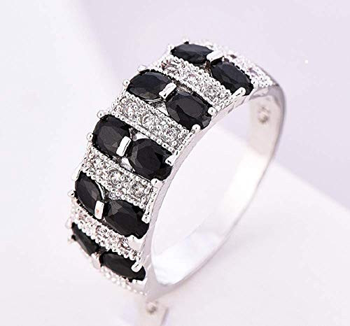Charming 925 Sterling Silver Oval Black Onyx Gemstone Ring Wedding Jewelry Gift  9