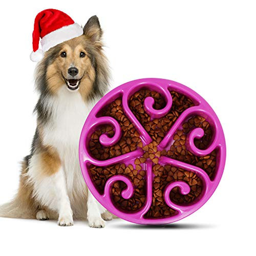 XZQTIVE Slow Feeder Dog Bowl Anti Fast Eating Fun Feeder Slow Feeding Interactive Bloat Stop Dog Bowls Medium Purple XZQTIVE Slow Feeder Dog Bowl Anti Fast Eating Fun Feeder Slow Feeding Interactive Bloat Stop Dog Bowls Medium Purple