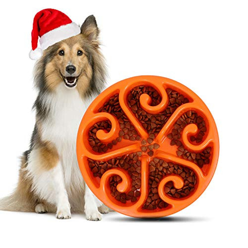 XZQTIVE Slow Feeder Dog Bowl Anti Fast Eating Fun Feeder Slow Feeding Interactive Bloat Stop Dog Bowls Medium Orange XZQTIVE Slow Feeder Dog Bowl Anti Fast Eating Fun Feeder Slow Feeding Interactive Bloat Stop Dog Bowls Medium Orange