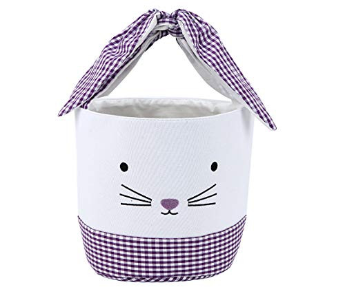 Easter Bunny Basket Egg Bags for Kids Canvas Cotton Personalized Candy Egg Basket Rabbit Print Buckets with Fluffy Tail Gifts Bags for Easter Knotted Purple Easter Bunny Basket Egg Bags for Kids Canvas Cotton Personalized Candy Egg Basket Rabbit Print Buckets with Fluffy Tail Gifts Bags for Easter Knotted Purple