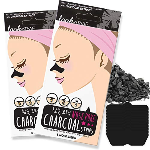 Look At Me Nose Pore Strips  2-Pack  10 Nose Strips . Korean Skin Care Blackhead Remover with Charcoal. K Beauty Pore Cleaner and Pore Extractor. Acne Mask for Blackhead Removal. Adhesive Pore Mask.