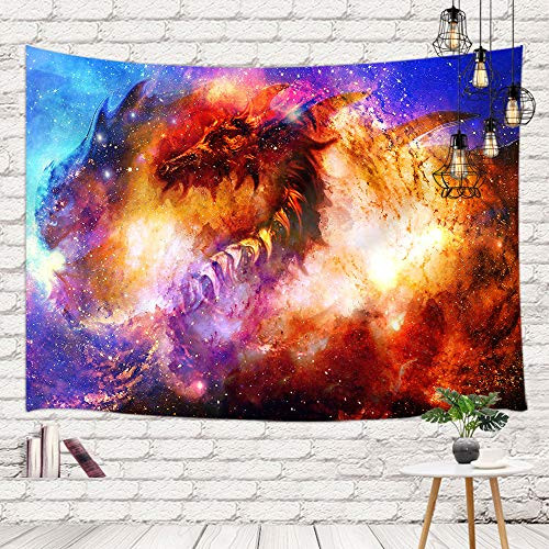MERCHR Psychedelic Dragon Tapestry Trippy Burning Dragon Fantasy Animals Starry Sky Purple Tapestry Wall Hanging Tapestries for Bedroom Living Room Bedding Dorm Home Decorations 60X40in MERCHR Psychedelic Dragon Tapestry Trippy Burning Dragon Fantasy Animals Starry Sky Purple Tapestry Wall Hanging Tapestries for Bedroom Living Room Bedding Dorm Home Decorations 60X40in