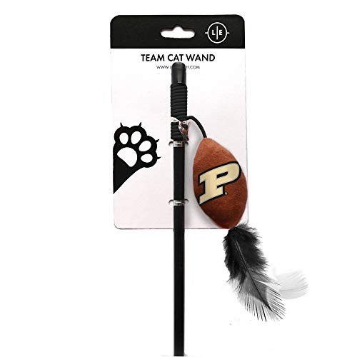 Littlearth NCAA Purdue Boilermakers Cat Wand  Cat Toy  Interactive Cat Toy  Cat Teaser  Black  Wand  18.25"