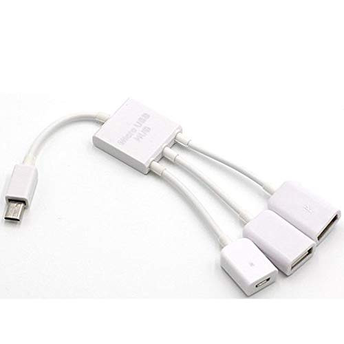 3 in 1 USB OTG Cable Adapter,3 in 1 Micro USB HUB Adaptor with Power 3-Port Charging OTG Host Cable Cord Adapter Micro USB Hub USB OTG Extension Adapter for Smartphone and Tablet White 3 in 1 USB OTG Cable Adapter,3 in 1 Micro USB HUB Adaptor with Power 3-Port Charging OTG Host Cable Cord Adapter Micro USB Hub USB OTG Extension Adapter for Smartphone and Tablet White
