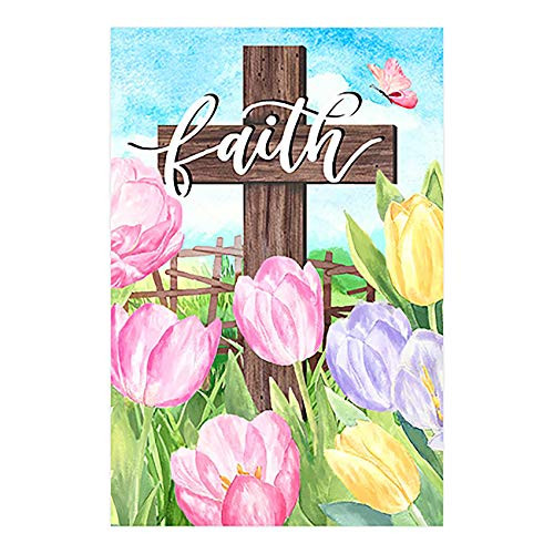 Morigins Easter Cross Garden Flag Decorative Spring Flower Religious Flag He is Risen 12.5 x 18 Inch Morigins Easter Cross Garden Flag Decorative Spring Flower Religious Flag He is Risen 12.5 x 18 Inch