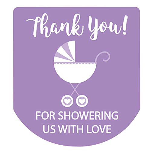 90 Hand Sanitizer Labels Thank You Stickers Girl Baby Shower Favors  Purple